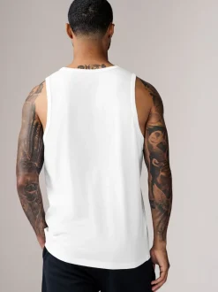 White 100% Cotton Vests 4 Pack