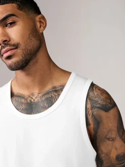 White 100% Cotton Vests 4 Pack