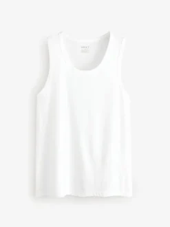 White 100% Cotton Vests 4 Pack