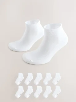 White 10 Pack Cushioned Mid Trainer Socks