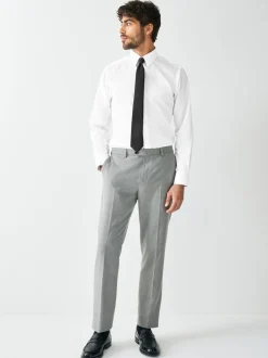 White /Black Slim Fit Occasion Shirt And Tie Set