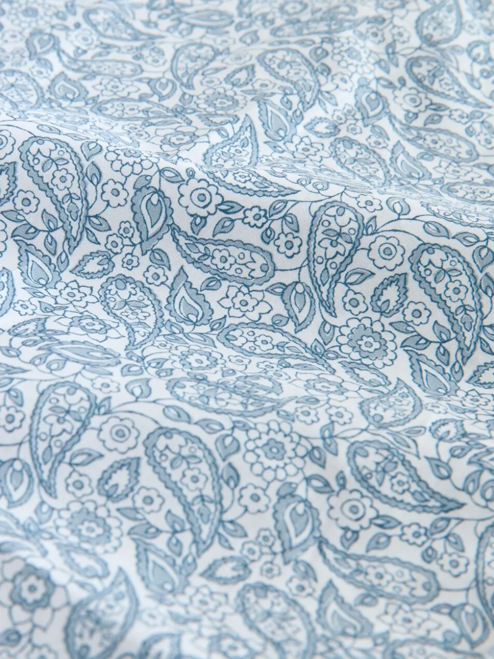 White Blue Paisley Signature Long Sleeve 100% Cotton Shirt