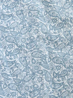 White Blue Paisley Signature Long Sleeve 100% Cotton Shirt