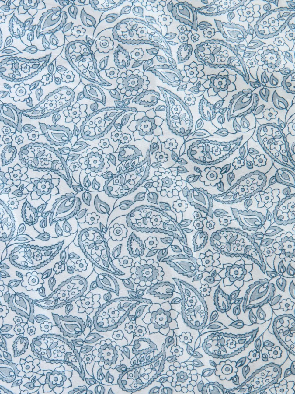 White Blue Paisley Signature Long Sleeve 100% Cotton Shirt