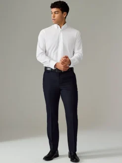 White Button Down Collar Regular Fit Easy Care Single Cuff Smart Shirt