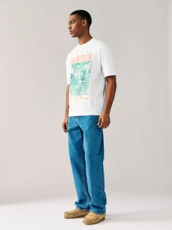 White Colour Oasis Graphic Band T-Shirt