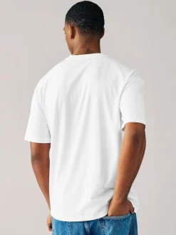 White Colour Oasis Graphic Band T-Shirt