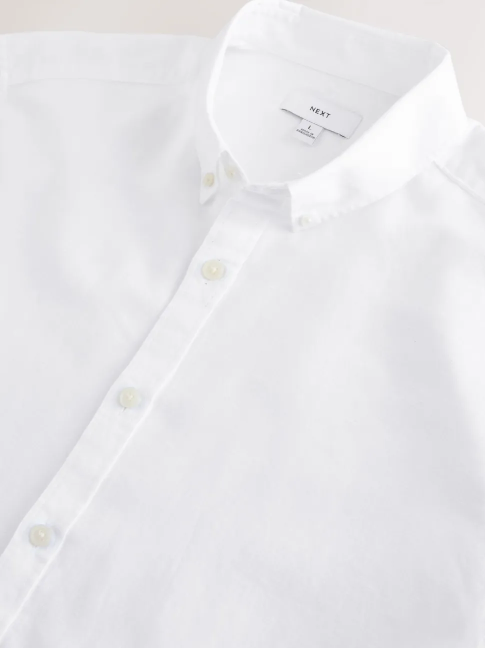 White Cotton Linen Blend Long Sleeve Shirt