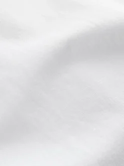 White Cotton Linen Blend Long Sleeve Shirt