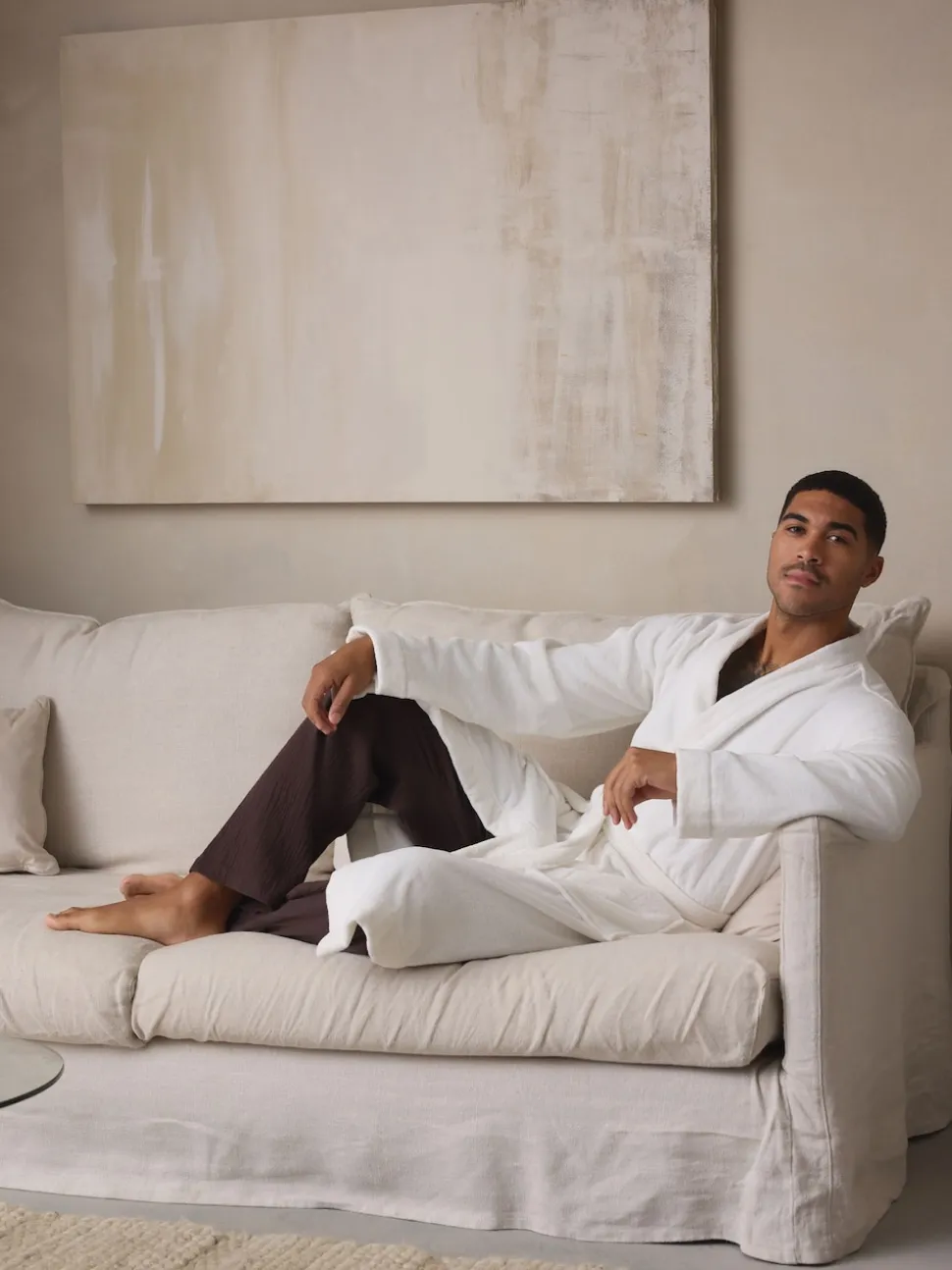 White Cotton Towelling Dressing Gown