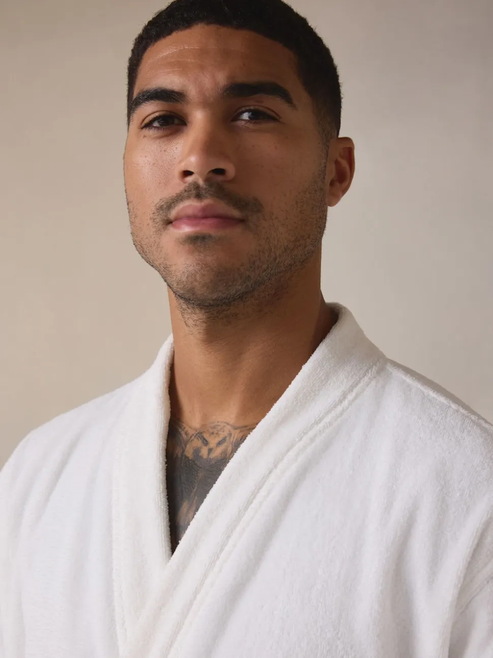 White Cotton Towelling Dressing Gown