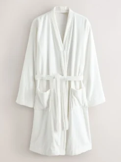 White Cotton Towelling Dressing Gown