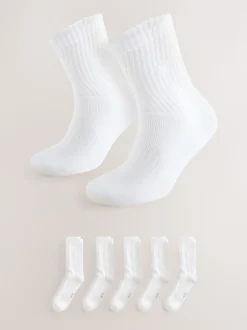 White Cushioned Sole Sports Socks 10 Pack
