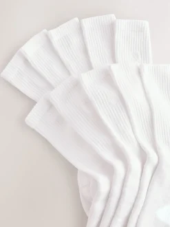 White Cushioned Sole Sports Socks 10 Pack