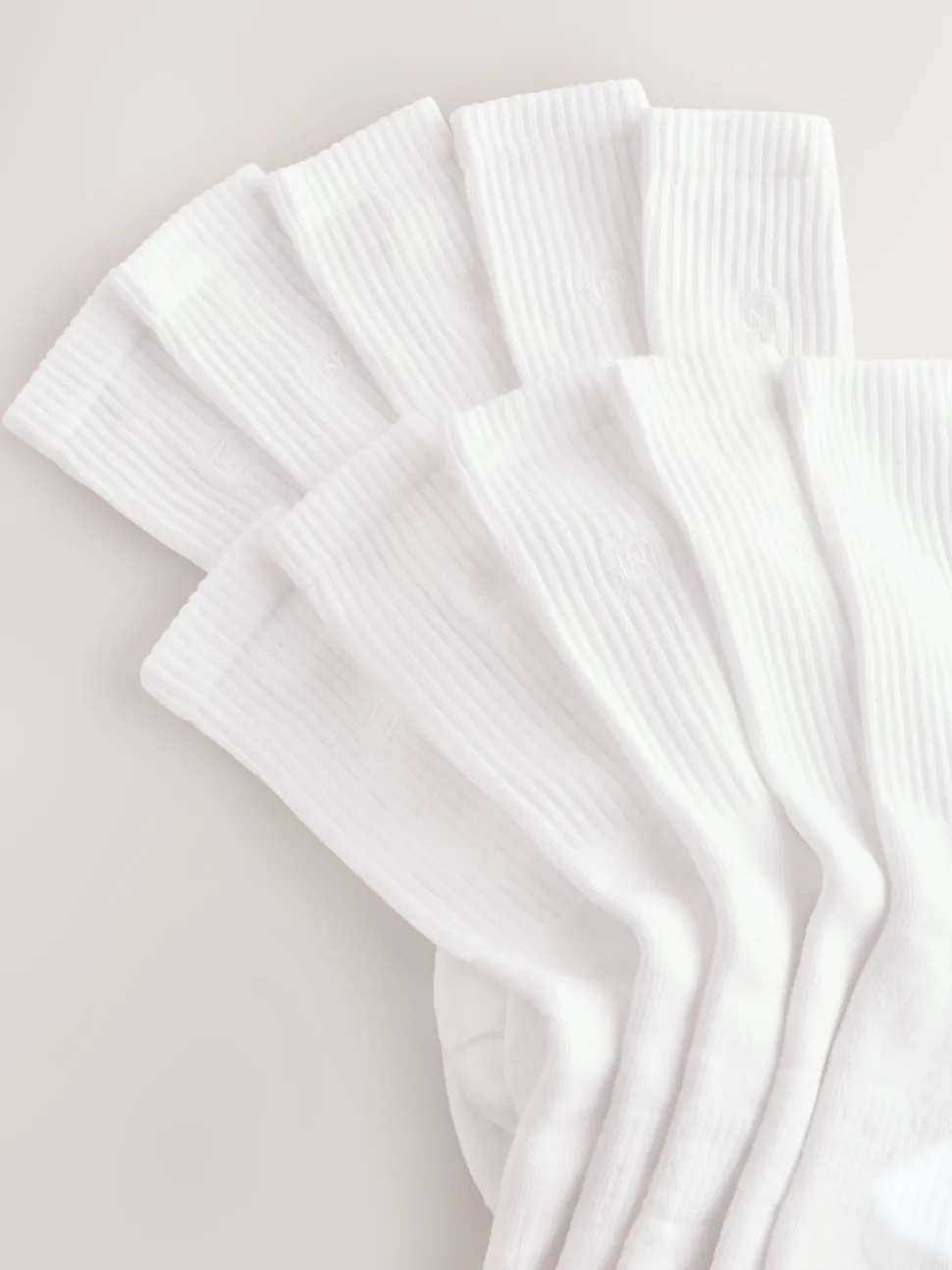 White Cushioned Sole Sports Socks 10 Pack