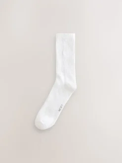 White Cushioned Sole Sports Socks 10 Pack