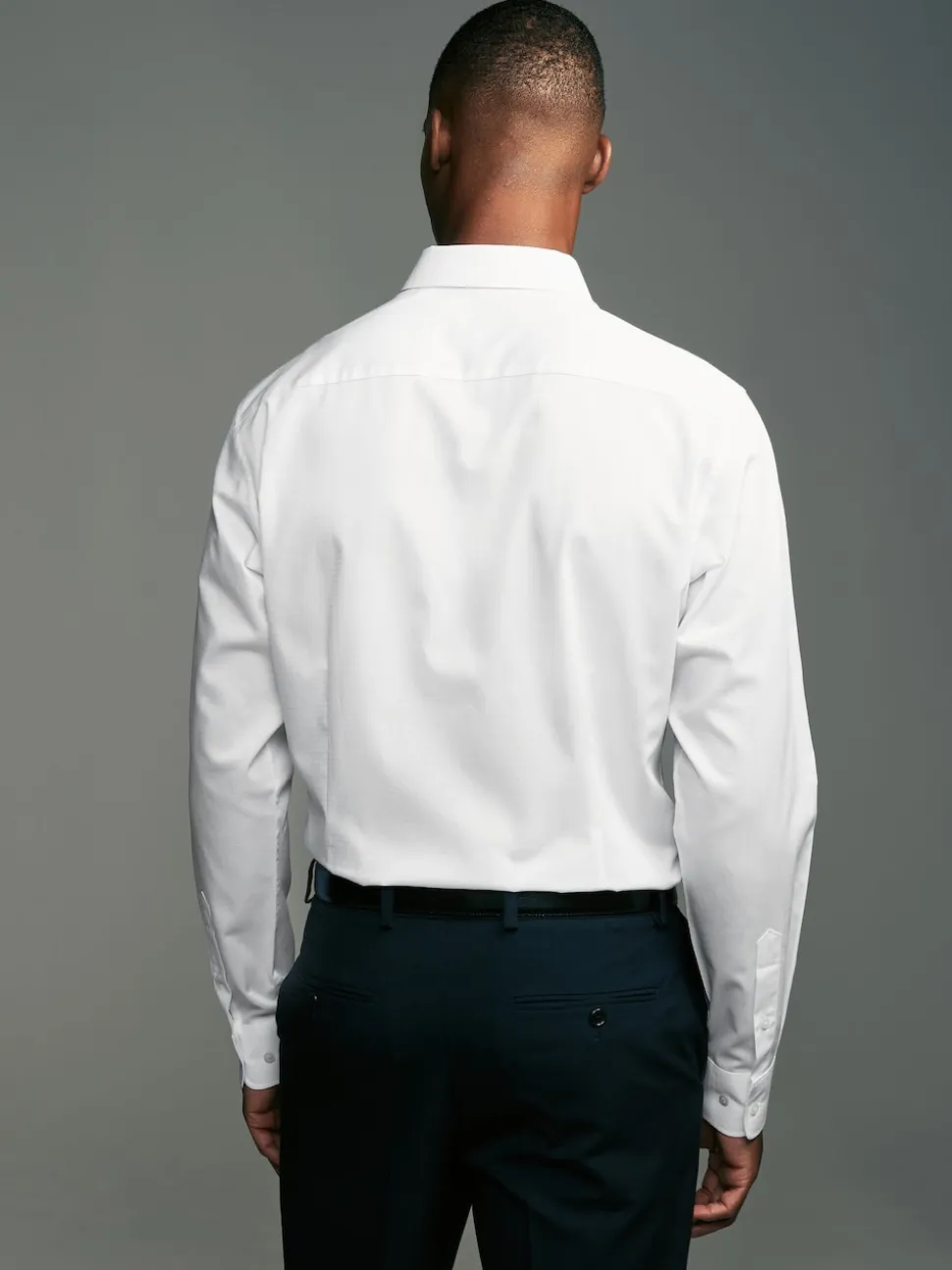 White Easy Care Textured Slim Fit Single Cuff Smart Shirts 2 Pack