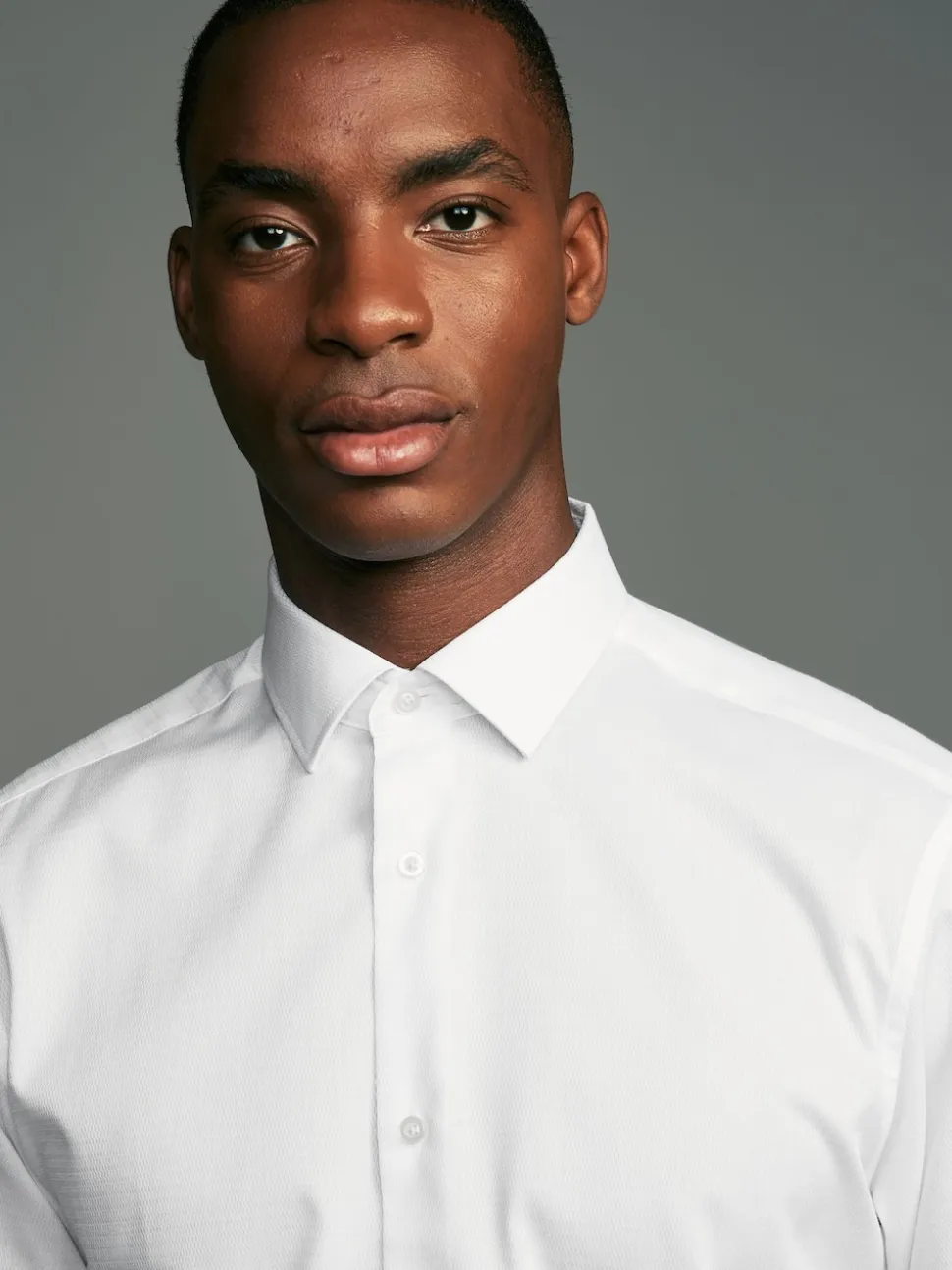 White Easy Care Textured Slim Fit Single Cuff Smart Shirts 2 Pack