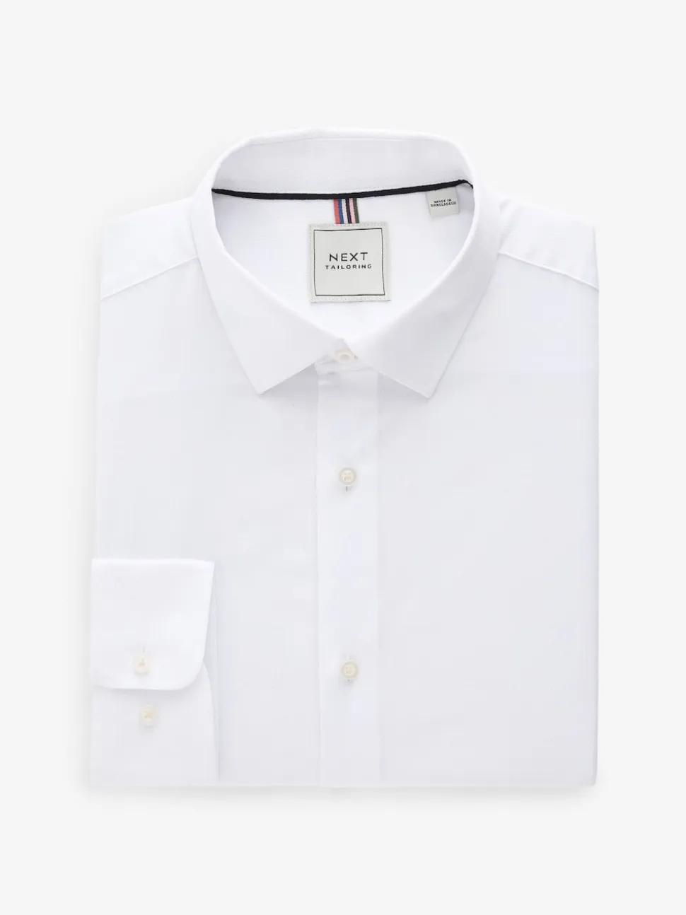 White Easy Care Textured Slim Fit Single Cuff Smart Shirts 2 Pack