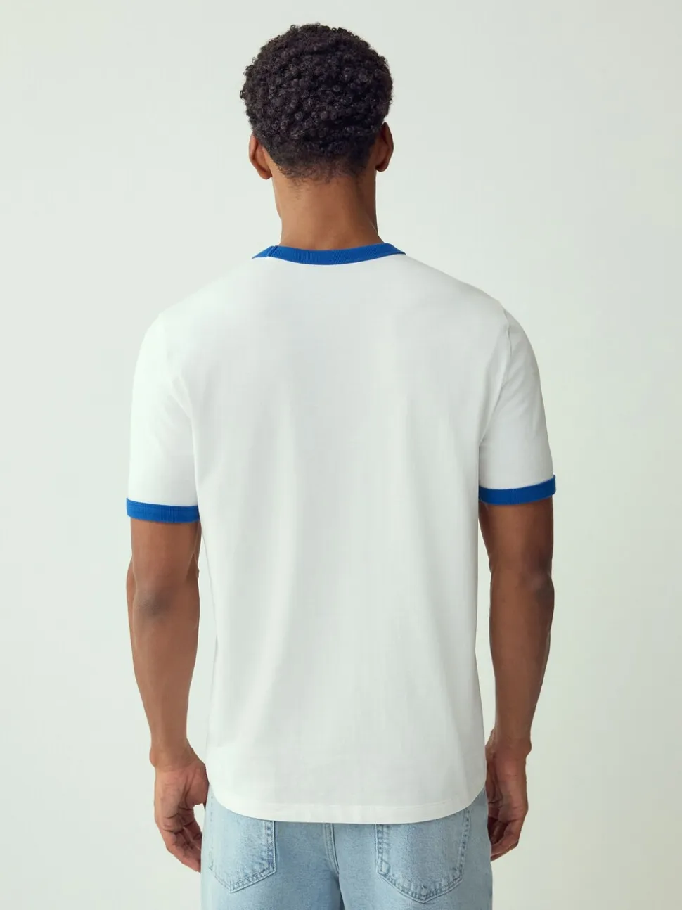 White Ecru Single Slim Fit Ringer T-Shirt