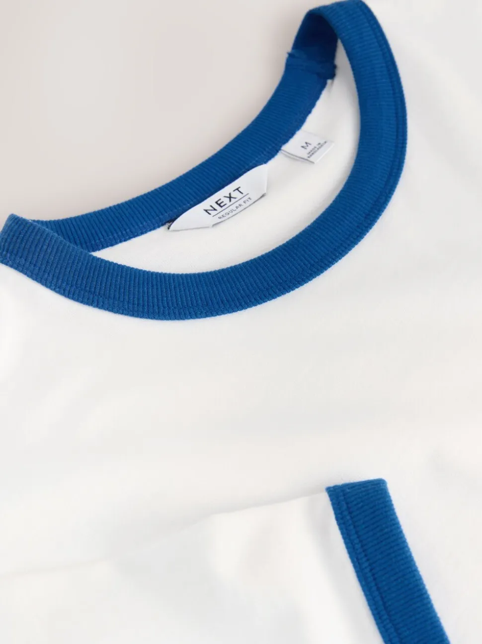 White Ecru Single Slim Fit Ringer T-Shirt
