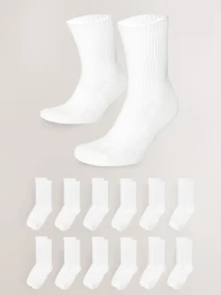 White Essential Sports Socks 12 Pack