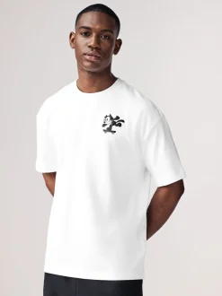 White Felix the Cat Licence 100% Cotton T-Shirt