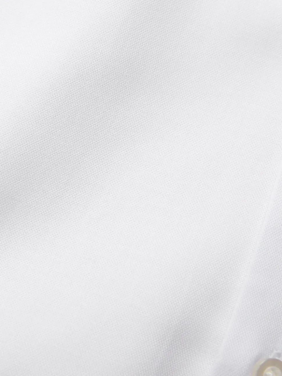 White Grandad Collar Regular Fit Button Down Easy Iron Oxford Shirt