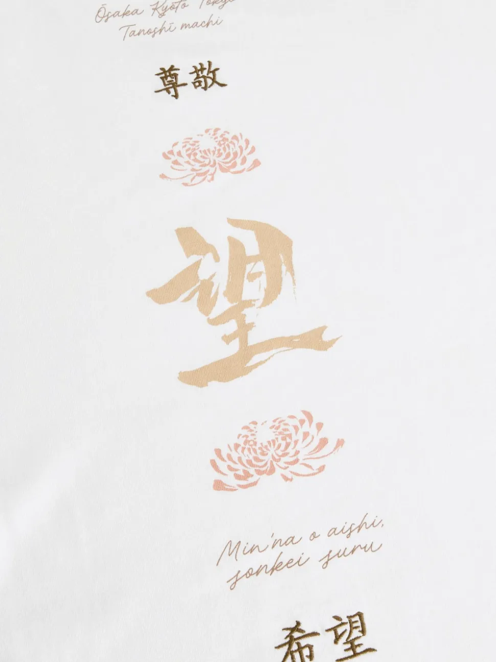 White Japan Relaxed Fit Graphic Print Heavy Weight T-Shirt