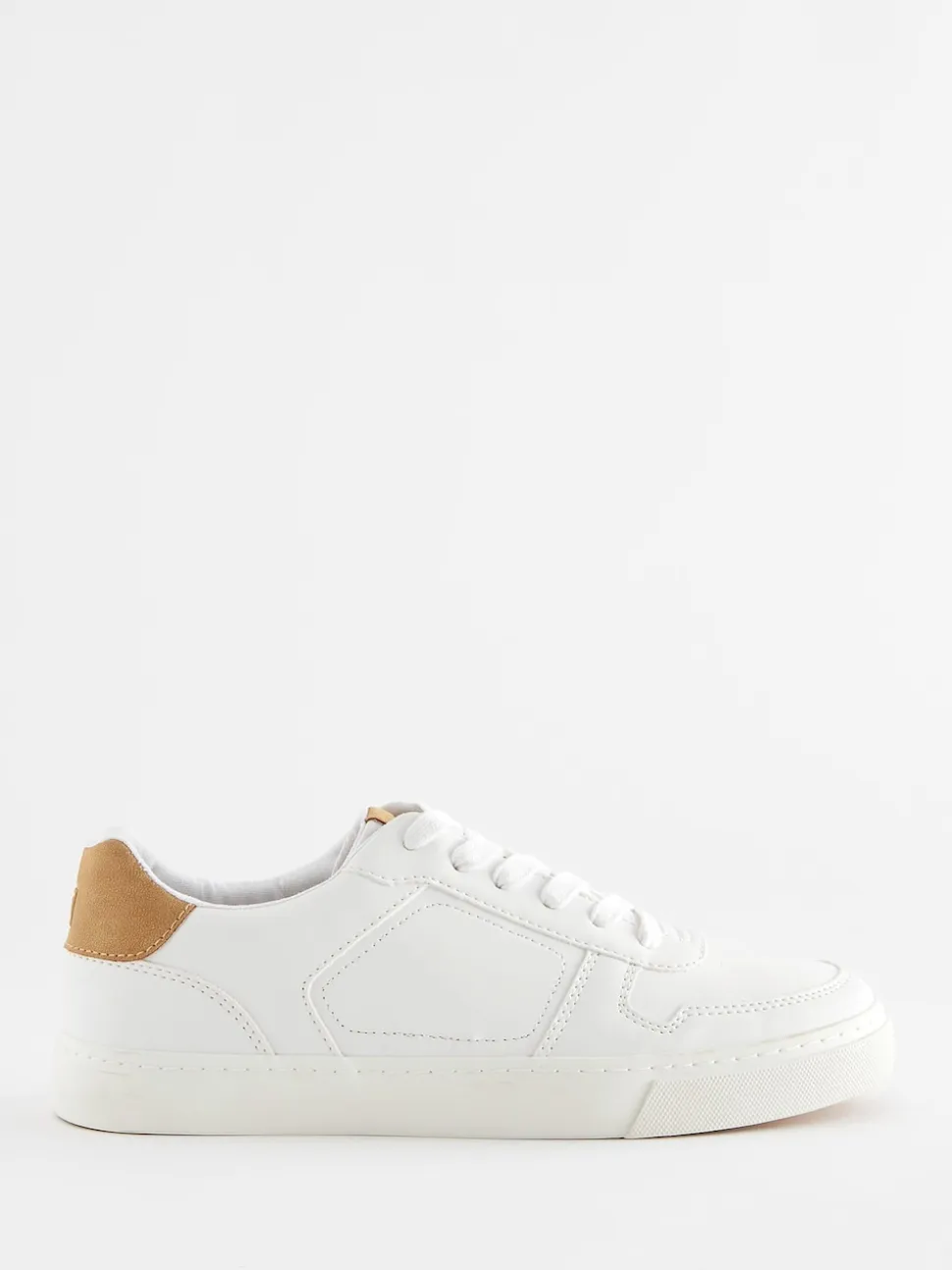 White Lace-Up Low Trainers