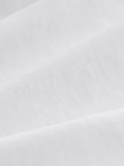 White Linen Blend Trousers