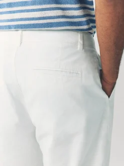 White Linen Blend Trousers