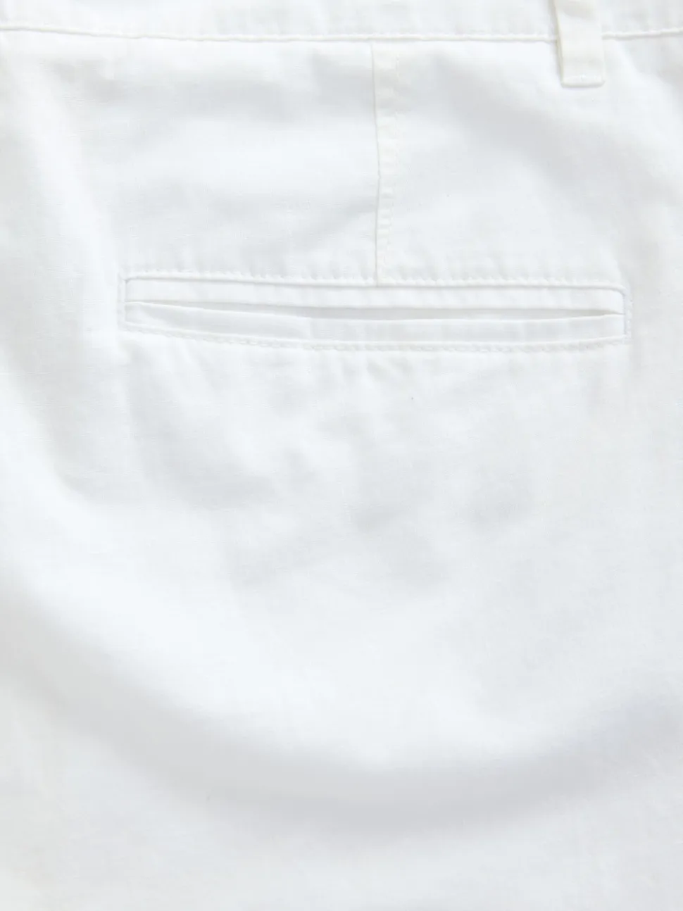 White Linen Blend Trousers