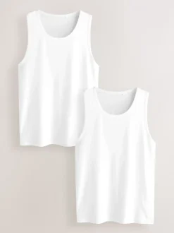 White Modal Layering Vests 2 Pack