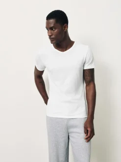 White Modal Layering V-Neck T-Shirt 5 Pack