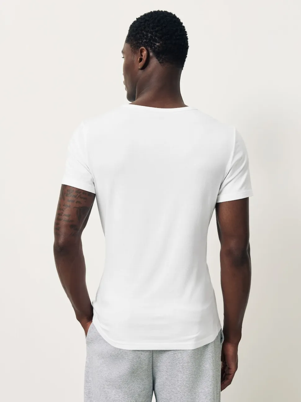 White Modal Layering V-Neck T-Shirt 5 Pack