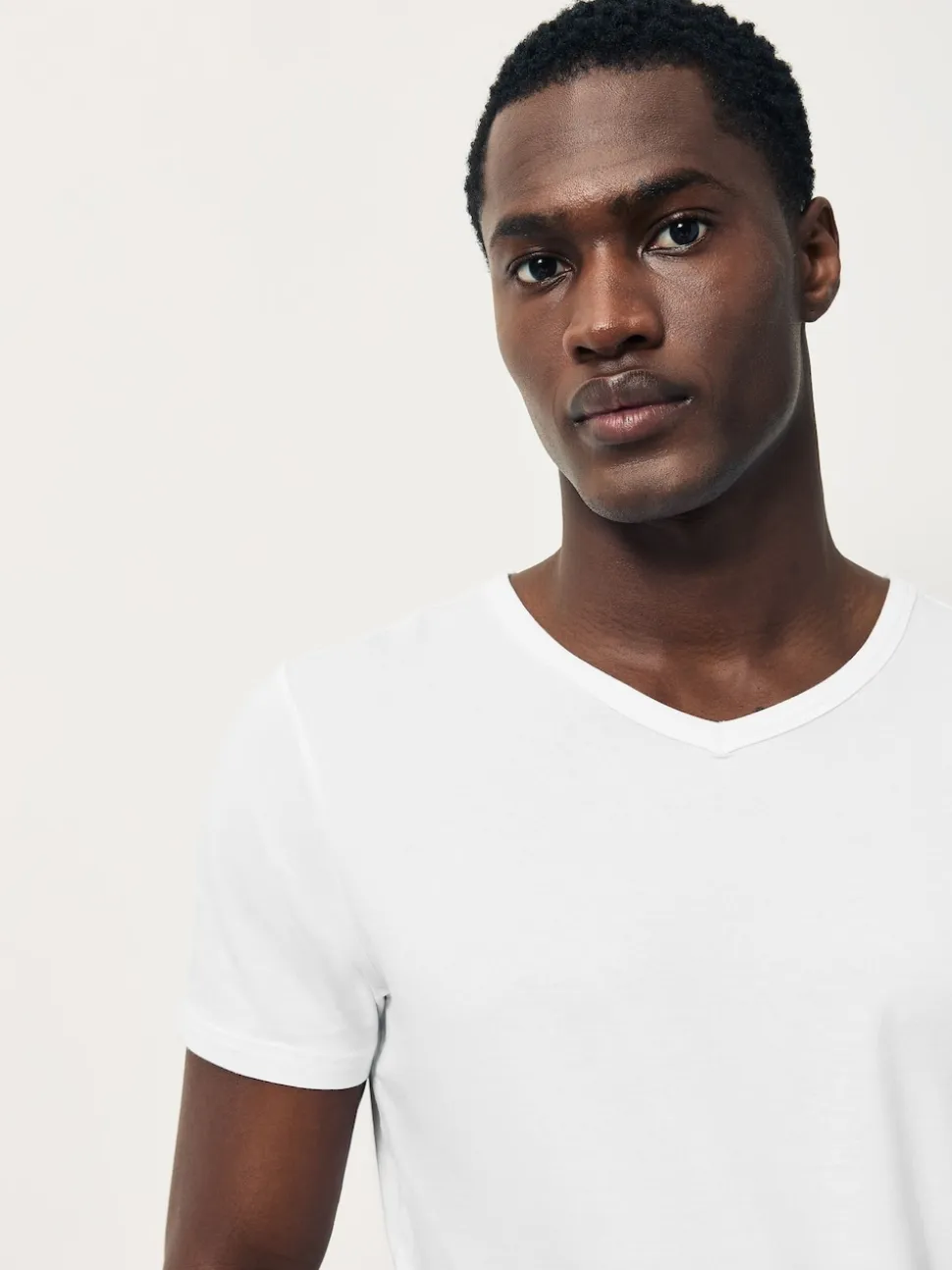 White Modal Layering V-Neck T-Shirt 5 Pack