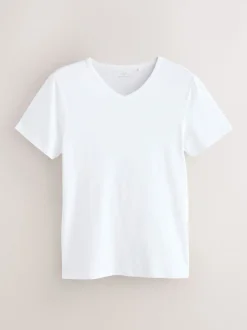 White Modal Layering V-Neck T-Shirt 5 Pack