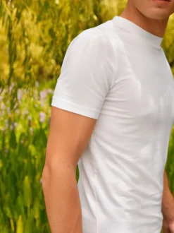 White Muscle Fit Essential Crew Neck T-Shirt