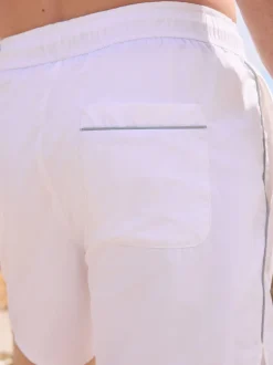 White Piped Swim Shorts