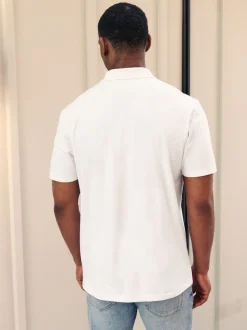 White Plain Short Sleeve Jersey Polo Shirts 3 Pack