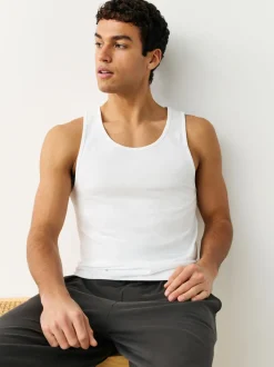 White Pure 100% Cotton Layering Vests 2 Pack
