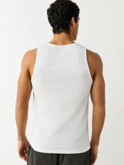 White Pure 100% Cotton Layering Vests 2 Pack