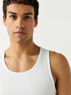 White Pure 100% Cotton Layering Vests 2 Pack