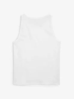 White Pure 100% Cotton Layering Vests 2 Pack