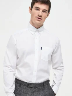 White Regular Fit Button Down Easy Iron Oxford Shirt