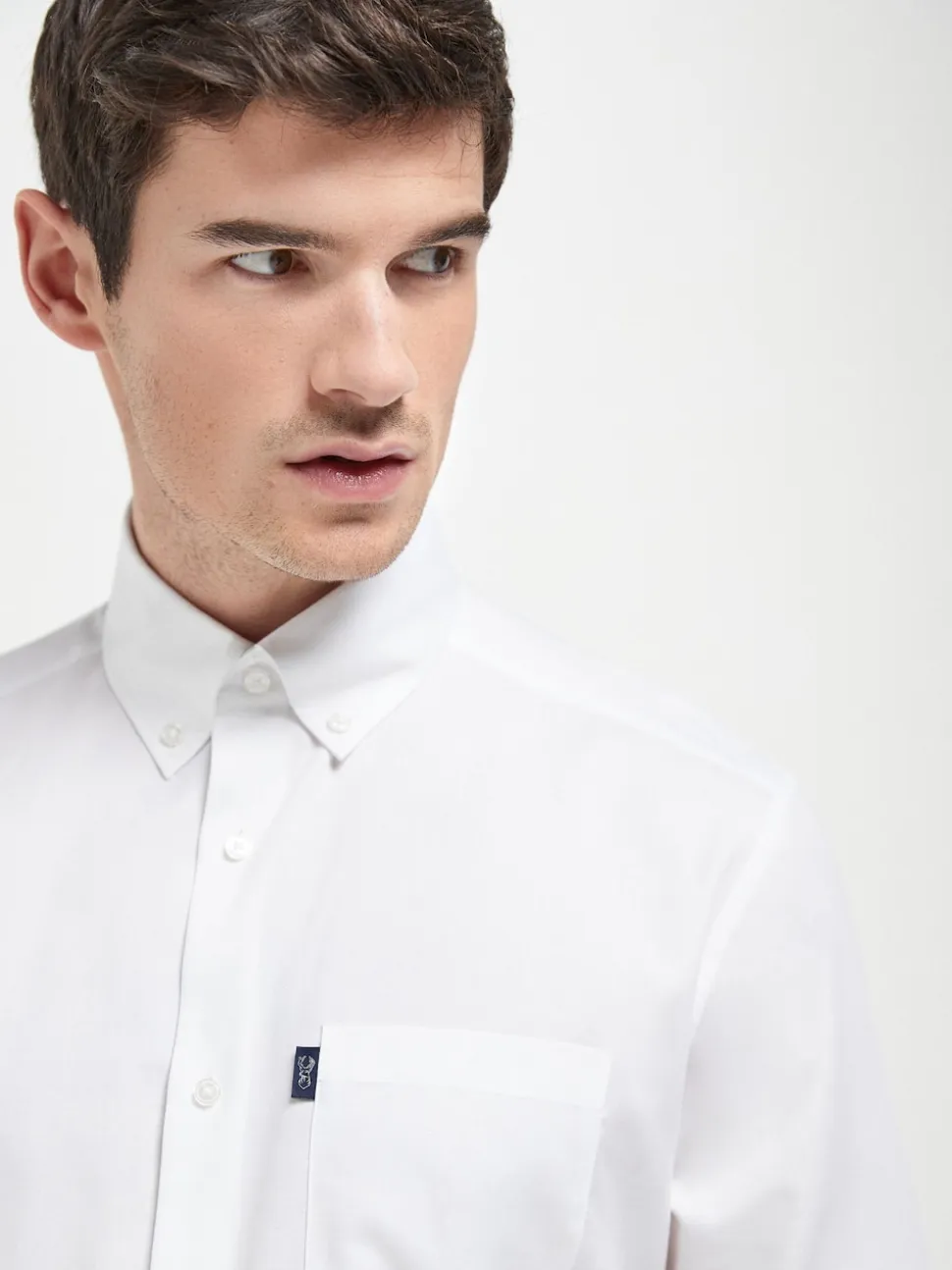 White Regular Fit Button Down Easy Iron Oxford Shirt