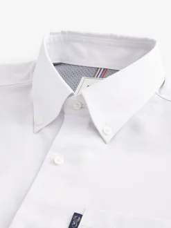 White Regular Fit Button Down Easy Iron Oxford Shirt