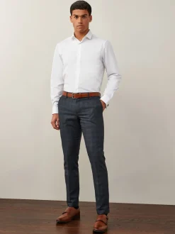 White Regular Fit Easy Care Double Cuff Smart Shirt