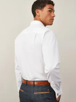 White Regular Fit Easy Care Double Cuff Smart Shirt